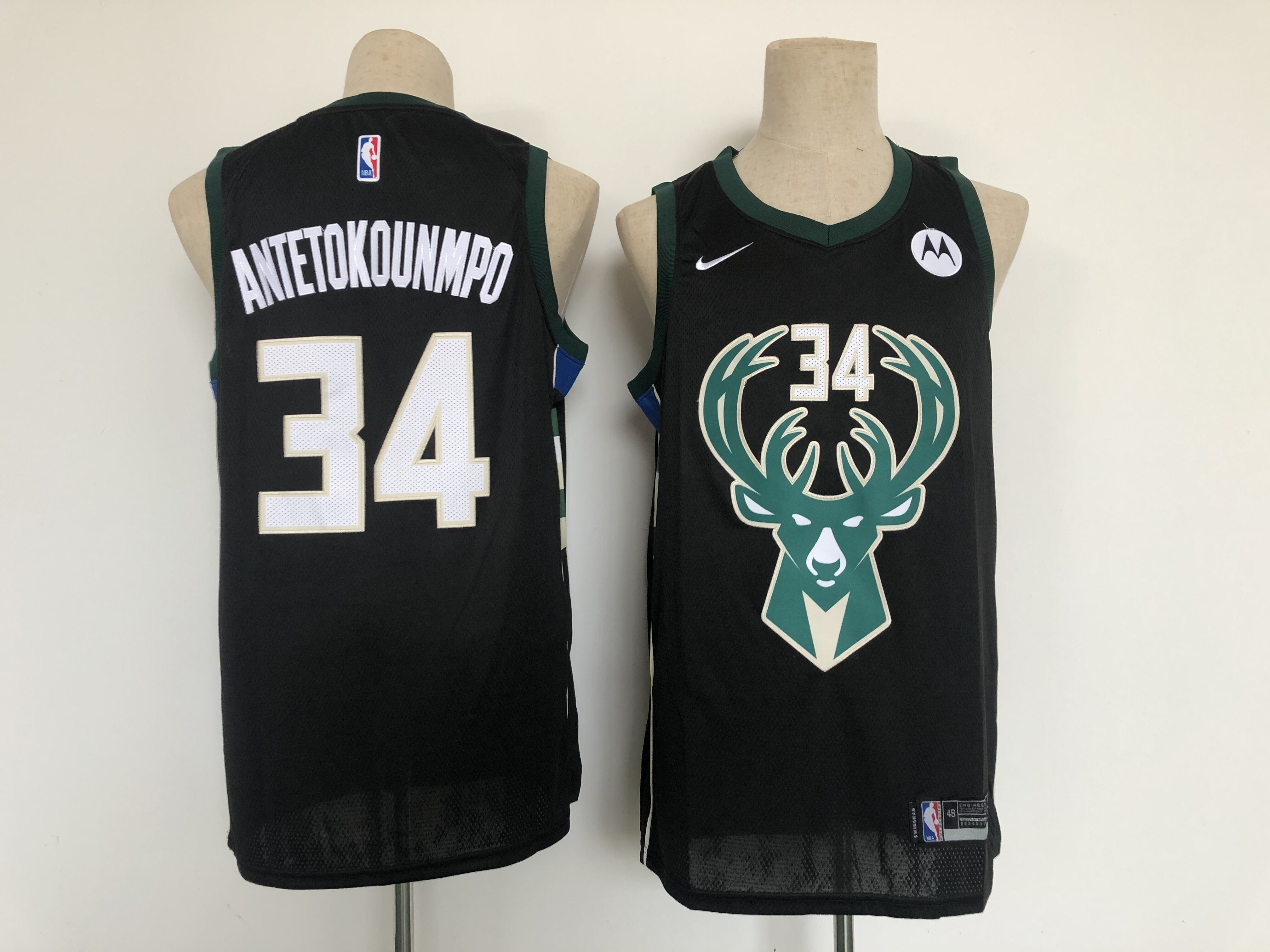 Men Milwaukee Bucks 34 Antetokounmpo Black Game Nike 2021 NBA Jerseys